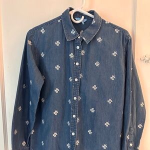Draper James Embroidered Chambray Shirt